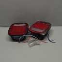 Partswcgg 2Pcs Square Rear Combination Tail Lights Lamps Assembly w/Side Marker Lights Red Replacement for 1979-2006 Wrangler TJ YJ CJ-5 CJ-7 Replacement Tail Lights Lamps, Passenger and Driver Side