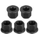 uxcell M12 Flange Hex Nuts, 5pcs Grade 10.9 Carbon Steel Black Oxide Finished Hex Flange Nuts for Machinery