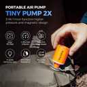 FLEXTAILGEAR Portable Air Pump with Camping Lantern Tiny Pump 2X 4kPa Air Pump for Inflatables Rechargeable Air Mattress Pump with Magnetic Design for Sleeping Pads, Pool Floats, Swimming Rings(OG)