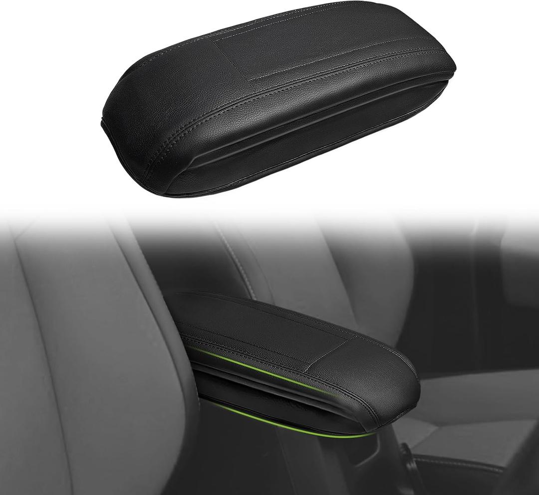 Muslogy Center Console Armrest Cover Fit for Toyota RAV4 2013-2018 Accessories, Comfort Armrest Pad Console Lid Cushion Vegan Leather 1-Inch Extra Thick