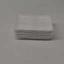 Foraineam 8 Pieces Rectangular Plates 8 Inch Porcelain Platters, Dessert, Appetizer, Salad Plates White Serving Trays