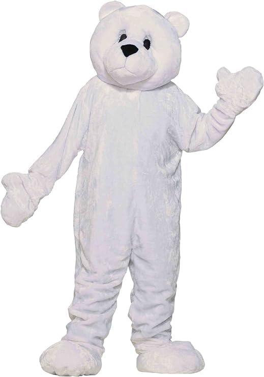 White Polar Bear Mascot Costume Party Holliday Cosplay Fanny Dress (White)