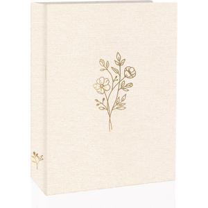 Holoary 5x7 Photo Album 100 Photos, 100 Pockets Picture Album, Linen Fabric Cover Big Picture Book for Photos, Photo Album 5x7 for Family Weddings Travel Memories(Beige)
