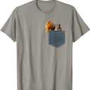 Cute Squirrel in Pocket Shirt for Men, Women, Kids T-Shirt (Gray, L)
