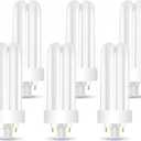 Circle (6 Pack) PLT-26W 865, 4 Pin GX24q-3, 26 Watt Triple Tube, Compact Fluorescent Light Bulb