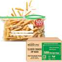 Slider Snack Storage Zip Bags with Stand-Up Bottom, 500 Count | 2 Mil | 6.5 IN x 3.25 IN, Freshness Easy Open Reclosable Clear Plastic Bags for Food On the Go (Slider-snack-500count)