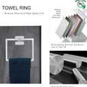 Brushed Nickel Bathroom Towel Bar Set Bathroom Accessories Hardware Set Including Towel Bar Towel Ring Coat Hook and Toilet Paper Holder with Shelf. Wall Mounted Stainless Steel