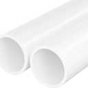2 Inch PVC Pipe 2 Pack, 17 Inch Long Schedule 40 PVC Pipe for DIY Projects for Greenhouse Garden Shelves Furniture Frame