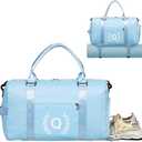 Gym Bag for Women, Personalized Duffle Bag with Shoe Compartment, Sports Bag for Yoga & Dance with Wet Pocket and Mat Strap.