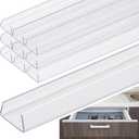 10 Pcs 24" Cabinet Door Protector Edge Guard-3/4 Thick Slip-On Drawer Door Protector in Clear-Shelf Edge Protectors for Kitchen Cabinets to Prevent Wear,Chipping and Discolouration