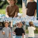Oakgarden 5 Pack Boys Short Sleeve T-Shirts 5-16Y Kids Crew Neck Layering Casual Tops Summer Loose Fit Basic Shirts Tees (Gray, XS)