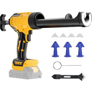 Cordless Caulking Compatible With DeWalt 20V Max Battery(NO Battery) Electric Caulking 10 Oz with Anti-Drip, Auto Retract, LED Light,6 Speed for Filling, Sealing, Repair