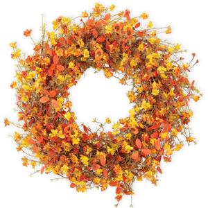 24 Inch Fall Wreaths for Front Door Boho Fall Wreath Rustic Autumn Wreath