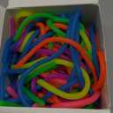 100 PCS Colorful Stretchy Fidget Strings Sensory Toys, Carnival Prizes Fidget Stress Relief Toy for Classroom Prize Children Gift Birthday Party Favors Kids 4-8 8-12