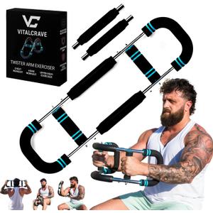 Twister Arm Trainer for Men & Women  Adjustable Chest Workout Equipment (40100 lb) Power Twister Bar, Portable Arm & Chest Muscle Trainer for Home Gym Fitness