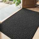 DEXI Front Door Mat Indoor Entrance, 4x6 Non Slip Entryway Doormat Dirt Trapper, Absorbent Entry Mats for Inside House, Patio, Porch, Dark Grey