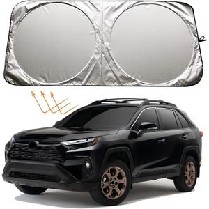 XHRING Windshield Sun Shade Sunshade for Toyota Rav4 1996-2025 Highlander 2001-2025 XSE XLE LE SE Hybrid Limited Platinum Accessories, Foldable Car Front Window Sun Shield Visor