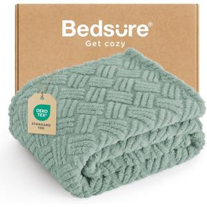 Bedsure Sage Green Throw Blanket for Couch - Super Soft Cozy Summer Blankets for Women, Cute Small Fleece Throws for Girls, Decor for Home Bed, Chair & Sofa, Travel, 50x60 Inches