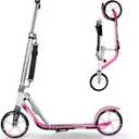 Scooter for Kids 6-12 & Adults | Adjustable Height, Foldable, Lightweight Aluminum Frame | Holds Up to 220lbs | Smooth Ride on Any Terrain (pink)