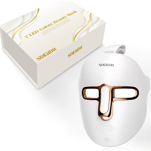 Red Light Photon Facial Mask, Wireless Rechargeable & Ergonomic Design with NIR, Portable for Home & Travel, Gold