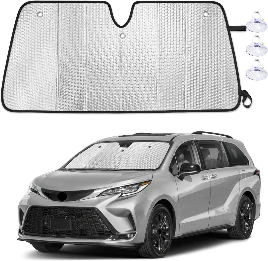 EcoNour Foldable Sun Shade Fit for Toyota Sienna 2021-2024 2025 2026