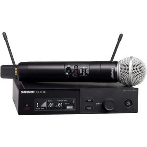 Shure SLXD24/SM58 Digital Wireless Microphone System - Includes SLXD2 Handheld Transmitter with SM58 Vocal Mic Capsule and SLXD4 Single Channel Rack Mount Receiver | G58 Band (SLXD24/SM58-G58)
