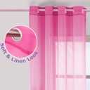 KOUFALL Purple and Hot Pink Sheer Curtains 2 Panels 84 Inches Long,Preppy Princess Coquette Curtains for Teen Girls Bedroom