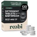 Roobi Detergent Tablets Compatible with Baby Brezza Bottle Washer Pro. Removes Milk Residue & Odor, Hypoallergenic Carbon Neutral Formula. 120 Count.