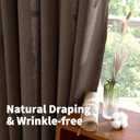 YoungsTex Dark Brown Linen Curtains for Living Room 2 Panels, Chocolate Light Filtering Window Drapes with Rod Pocket Back Tab Textured Semi Sheer for Dining Bedroom, 52 X 72 Inch
