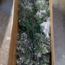 Yaheetech 6ft Pre-lit Frosted Artificial Hinged Christmas Tree with 818 Flocked PVC Tips,62 Pine Cones,62 Holly Berries & 250 Warm White Lights,Foldable Stand,Green