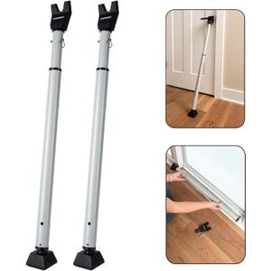 BRINKS Door Security Bar - Adjustable Brinks Door Security Bar for Travel, School, Dorm and Home - Door Jammer for Hinged Doors and Sliding Door Security  Silver - 2 Pack