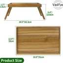 VaeFae Acacia Bed Table Tray, Wooden Breakfast Tray with Folding Legs, Bed Tray for Eating and Laptop, Eating Trays for Bedroom (Large Size)