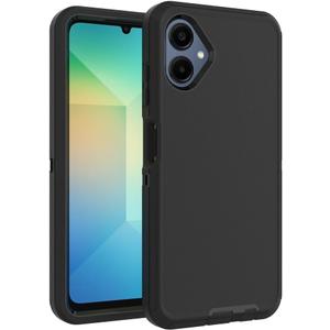 Case for Galaxy A06, Heavy-Duty Tough Rugged Shockproof Drop Protective Cover Cases for Samsung Galaxy A06, Black