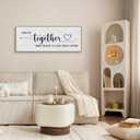 2 x And So Together They Built A Life They Loved Sign Large Wall Art Decor Framed 15x40, Above Bed Over Bed Canvas Wall Art Decor Print for Couples Bedroom, Rustic Bedroom Love Signs Wall Picture
