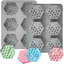 Creativee 2Pcs Honeycomb Bees Silicone Cake Mould Soap DIY Ice Tray Muffin Cookie Cake Pan Chocolate Candy Baking Supplies (grey)