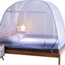 Jsanh Folding Mosquito Net Tent Canopy Curtains for Beds Pop Up King Size Portable Netting with Bottom Baby Adults L80XW72XH62inch