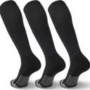 3 Pack Soccer Socks Softball Baseball Football Socks for Youth Men and Women, Large