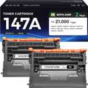 147A Black Toner Cartridge 2-Pack High Yield Replacement for HP 147A W1470A 147X Toner Compatible with HP LaserJet Enterprise MFP M634 M635 M636 M610 M611 M612 Printer Ink All-in-One h z dn x fht fh