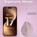 DAREU Ergonomic Vertical Wireless Mouse for Small Hands,2.4GHz / BT Dual Mode, Optical Vertical Mice with 64 Ergonomic Design, Type-C Rechargeable Silent Click,3 Device Connectivity for PC/Laptop