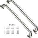 Satin Brushed Nickel Grab Bar 24 Inch x 1-1/2" Diameter, iMomwee 2 Pack Stainless Steel Bathroom Handrail, Safety Rail Shower Mobility Aid, Balanced Support Assist Handle for Elderly Seniors Disabled