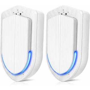 Plug In Air Ionizers - 2 Pack Negative Ion Technology Air Purifier, Quiet Mini Air Freshener for Home, Bedroom, Office, Basement - Portable Air Purifiers for Odor, Dust, Smoke, Pet Smell White