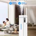 13L/3.43Gal Humidifier Large Room, 800ft Coverage, 100H Runtime, Auto Humidity Control, Top Fill, Humidifiers for Bedroom, 35dB Quiet, Sleep Mode, Aroma Diffuser, 24H Timer, Auto Shut-off Protection