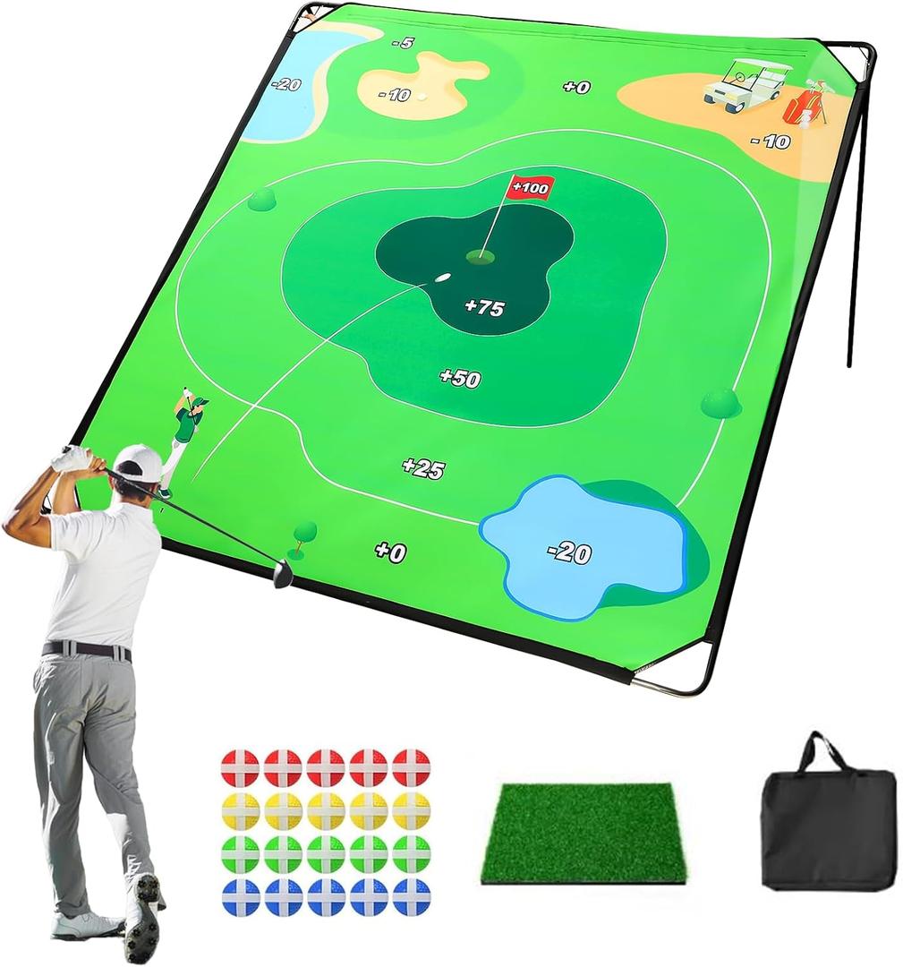 SJEhome Golf Chipping Game, 70"x70" Play Outdoor Sticky Golf for Adults, Indoor Golf Practice for Family Yard Game (Chipping Game)