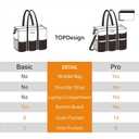 TOPDesign Utility Water Resistant Tote Bag with 22 Pockets, Top Zipper Closure & Thick Bottom Support, for Working Women