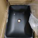 22 Inch Bathroom Glass Vessel Sink with Waterfall Faucet and Pop-Up Drain Combo,Black Rectangular Sink Bowl Above Counter Tempered Glass Sink Basin, 22.4 x 14.4 x 3.6 inch