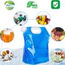 Hakkin Collapsible Water Tank Container 4 Pack 1.3 Gallon/5L, No-Leak Freezable Portable BPA Free Food Grade Plastic Storage Jug for Camping, Hiking, Travel, Emergency Survival Kit Bonus 2 Pcs Caps