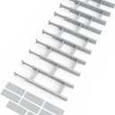 SpaceAid Bamboo Drawer Dividers with Inserts and Labels, Kitchen Adjustable Drawer Organizers, Expandable Organization for Home, Office, Dressers, 10 Dividers with 24 Inserts (17"-22" Gray)