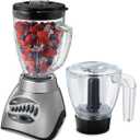 Oster Classic Series 16-Speed Blender with Food Chopper & 5-Cup Glass Jar, Countertop Kitchen Blender, Brushed Nickel