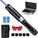 This Portable Blue Light Flashlight Features an Aluminum Alloy Body, a Waterproof Design, Multiple Adjustable Brightness Levels, and is Rechargeable, Making it Suitable for Various situations.