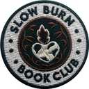 2 x Slow Burn Book Club Patch, Size 3" Sew On Patches, Romance Embroidery Fabric Patches for Clothes Jeans Backpacks Hats, Heart Fire Embroidery Iron On Patches for Clothes, Fantasy Reader Gifts